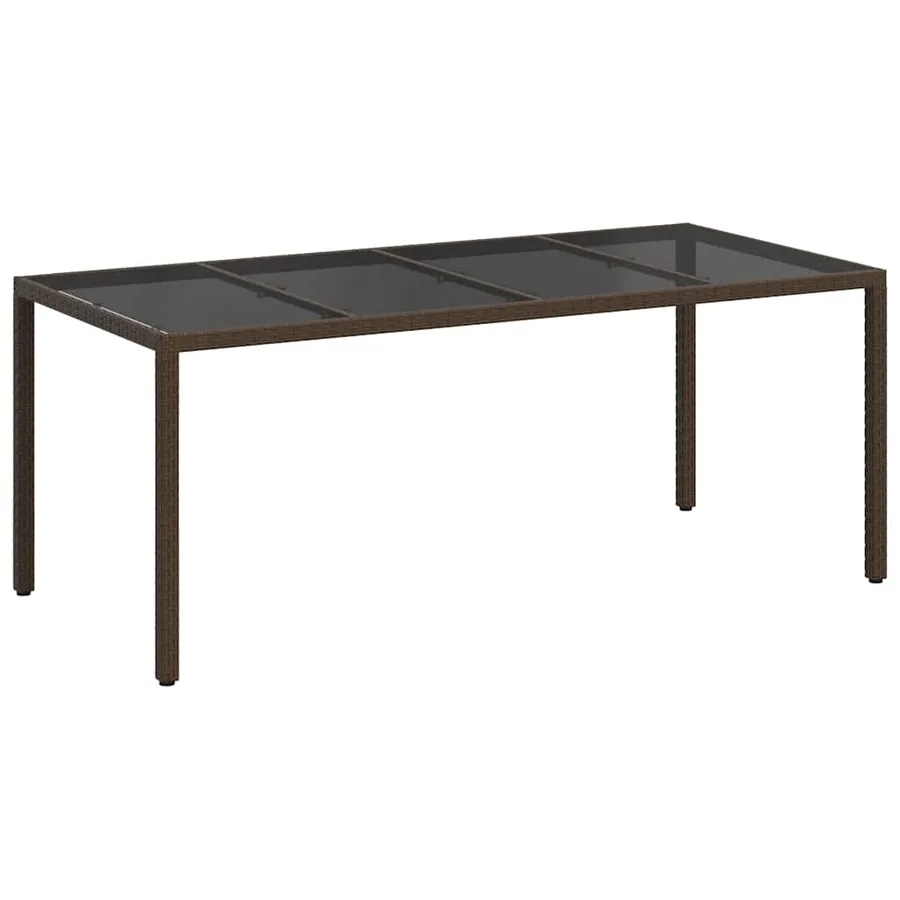 Table de Jardin Marron 190 x 90 x 75 cm polyrotin - 2
