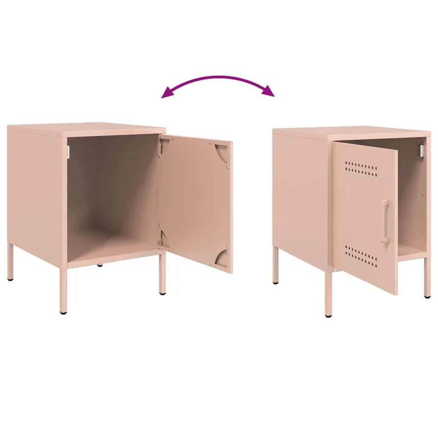Table de chevet rose 36x39x50,5 cm acier - 10