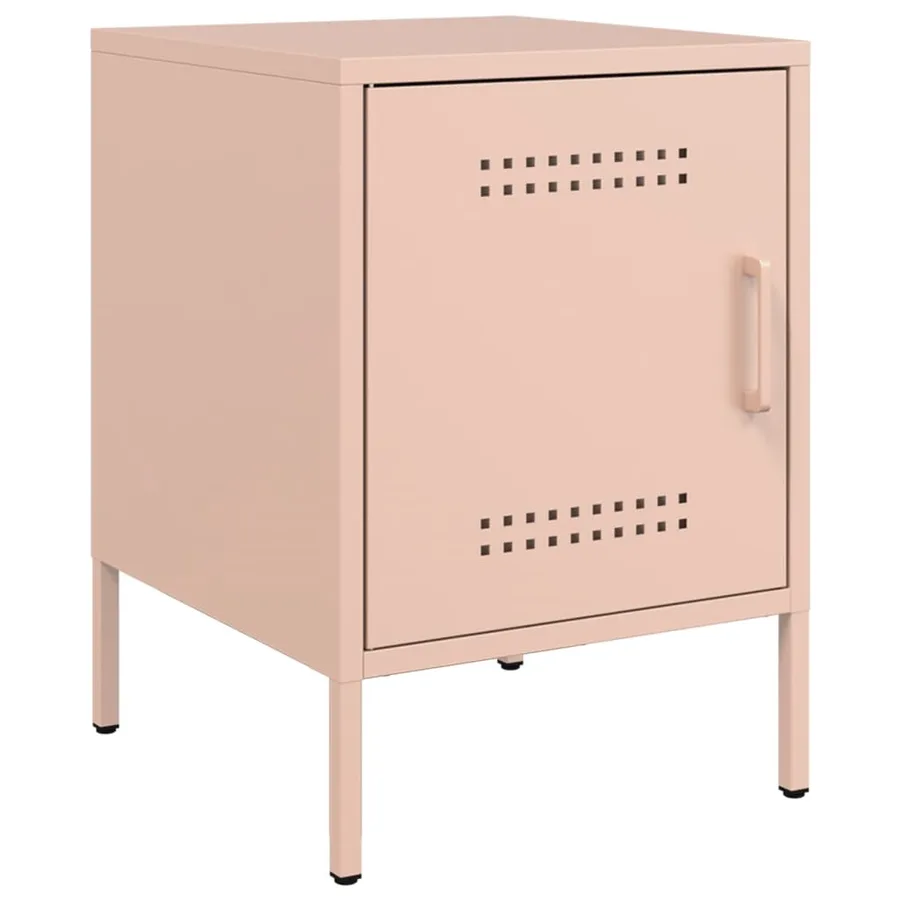 Table de chevet rose 36x39x50,5 cm acier - 2