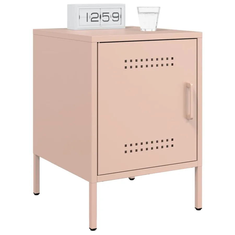 Table de chevet rose 36x39x50,5 cm acier - 4