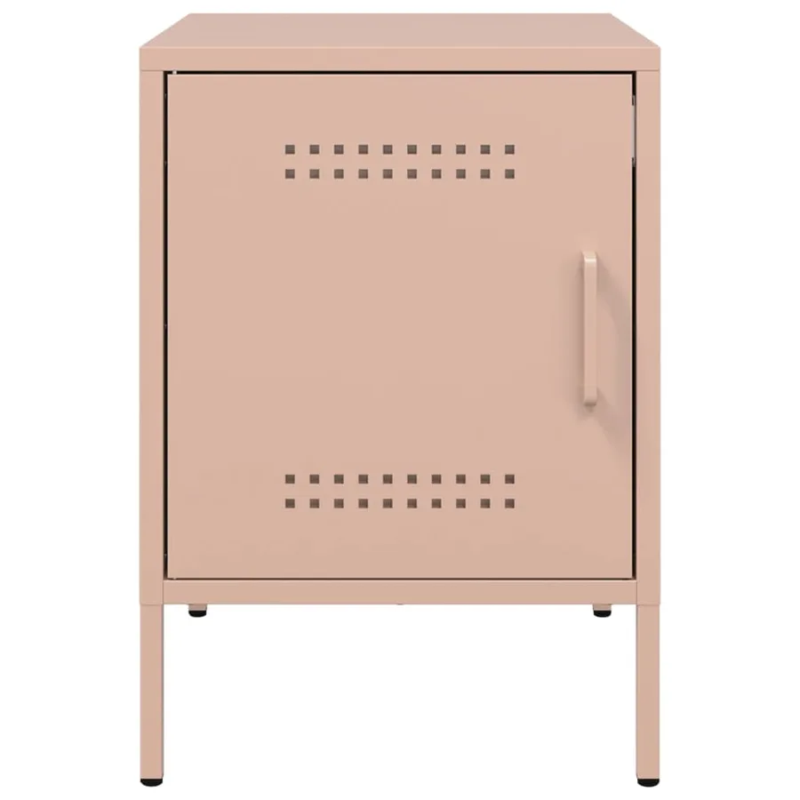 Table de chevet rose 36x39x50,5 cm acier - 6