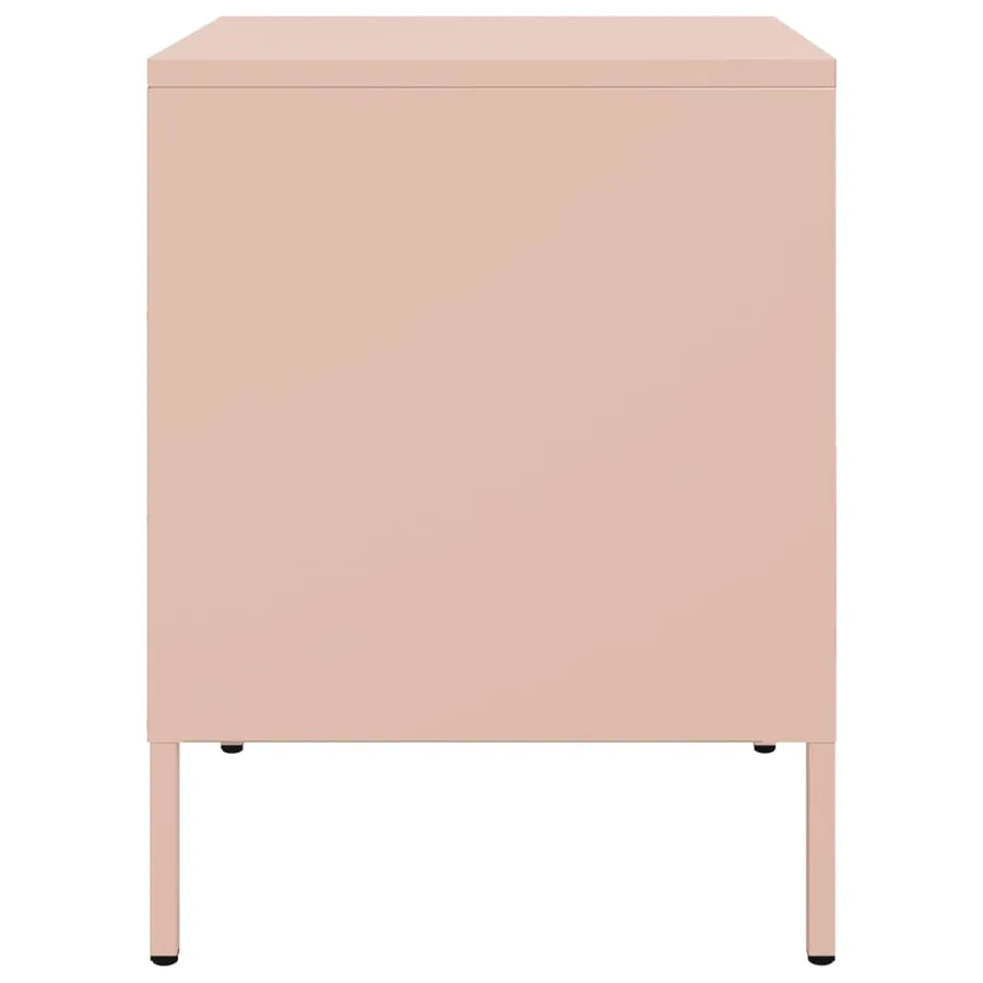 Table de chevet rose 36x39x50,5 cm acier - 7