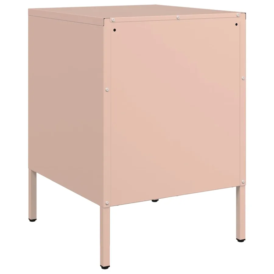 Table de chevet rose 36x39x50,5 cm acier - 8
