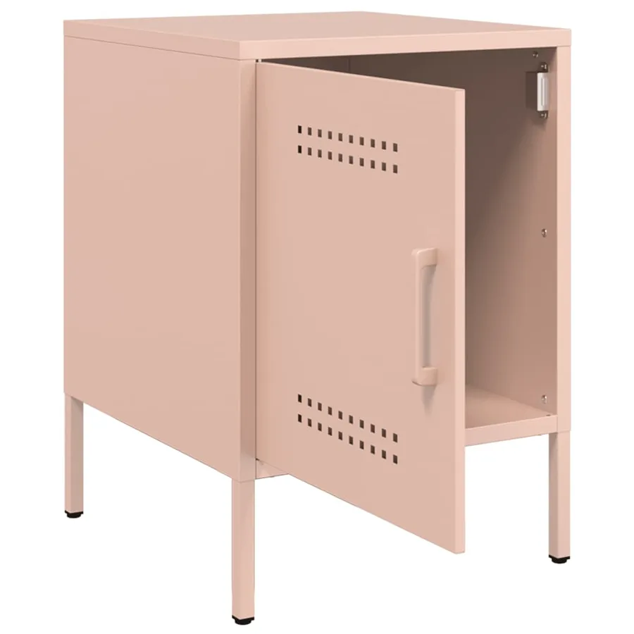 Table de chevet rose 36x39x50,5 cm acier - 9