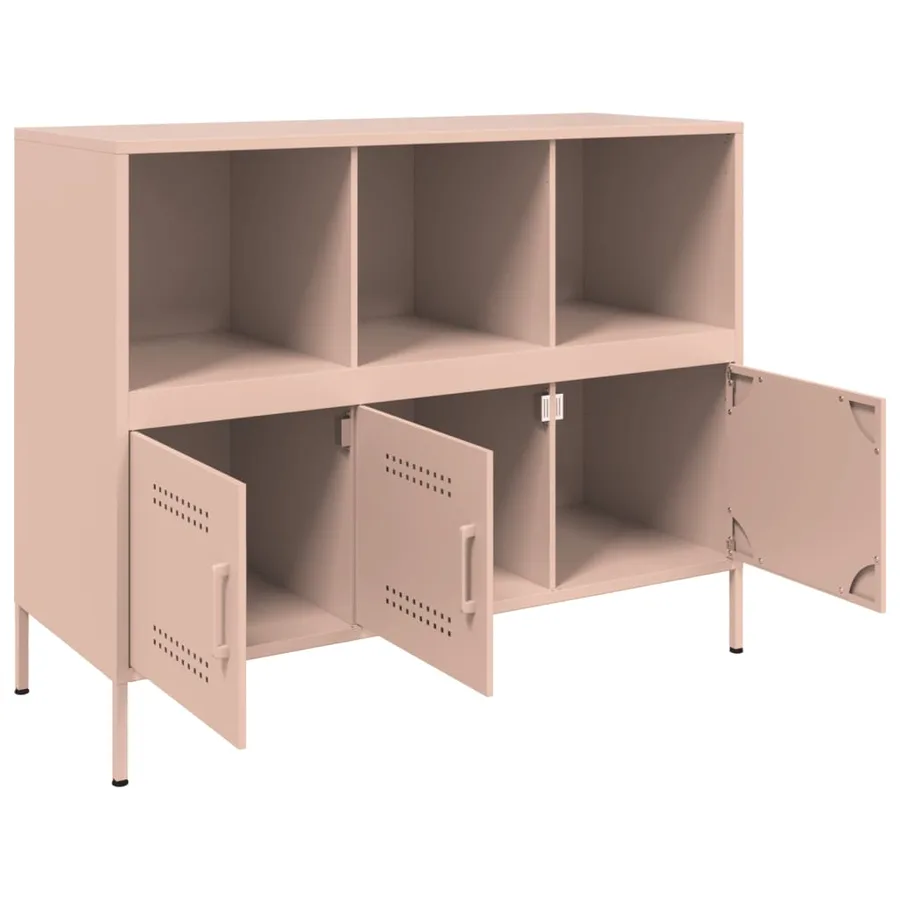 Buffet rose 100,5x39x79 cm acier - 11