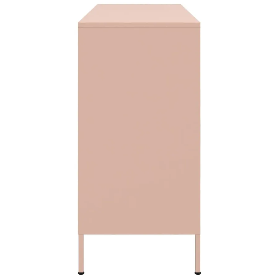 Buffet rose 100,5x39x79 cm acier - 7