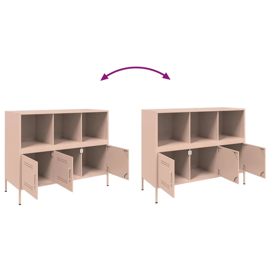 Buffet rose 100,5x39x79 cm acier - 9