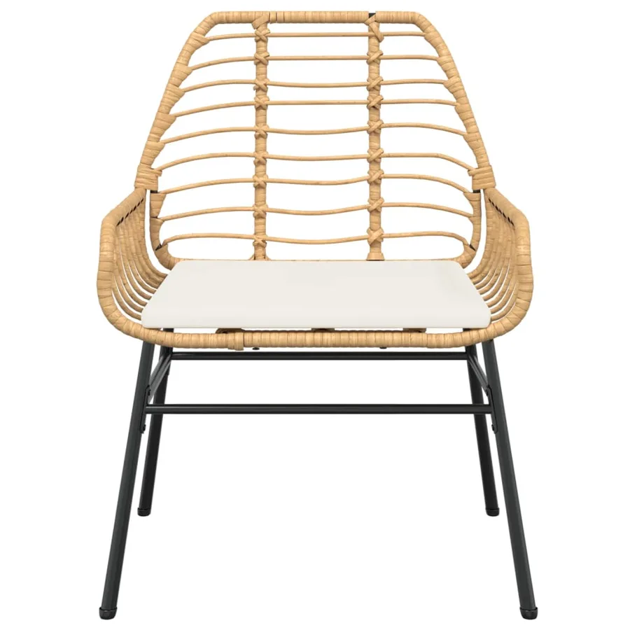 Chaises de jardin lot de 2 et coussins marron rotin - 5