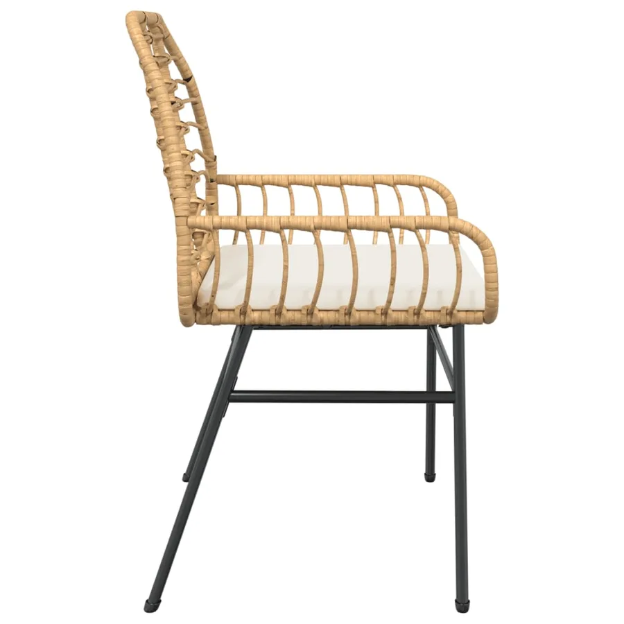 Chaises de jardin lot de 2 et coussins marron rotin - 6