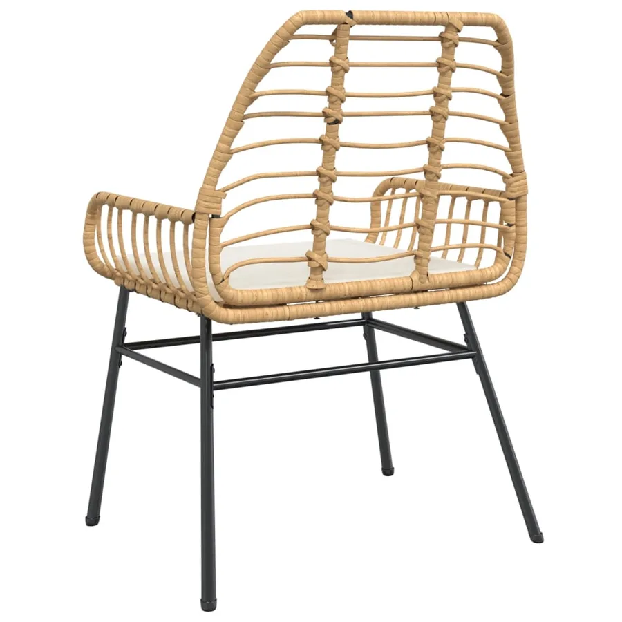 Chaises de jardin lot de 2 et coussins marron rotin - 7