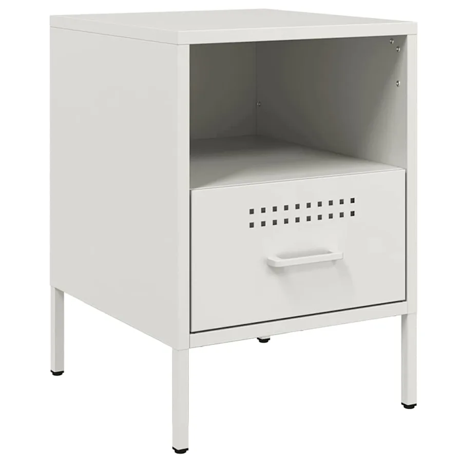 Table de chevet blanc 36x39x50,5 cm acier - 2