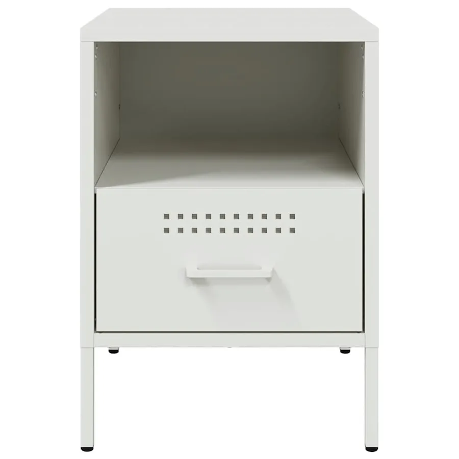 Table de chevet blanc 36x39x50,5 cm acier - 6