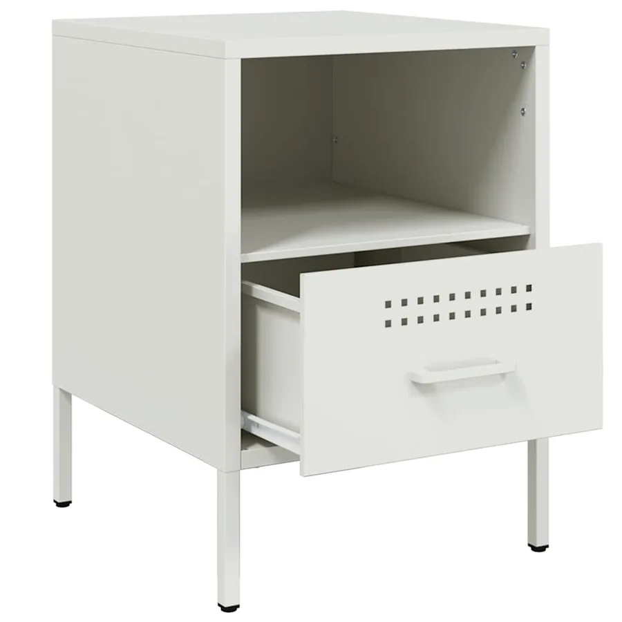 Table de chevet blanc 36x39x50,5 cm acier - 9