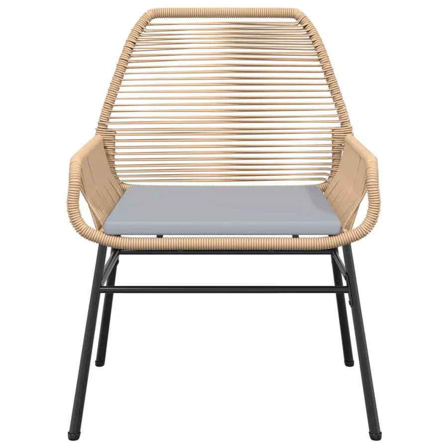 Chaises de jardin lot de 2 et coussins marron rotin - 5