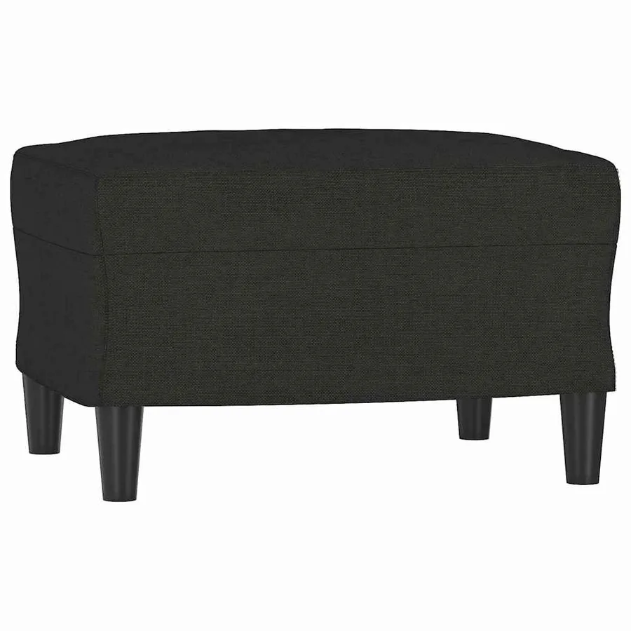 Canapé à 3 places avec repose-pieds Noir 180 cm Tissu - 5
