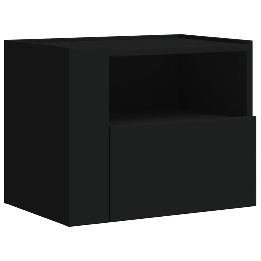 Table de chevet murale noir 45x30x35 cm - 2