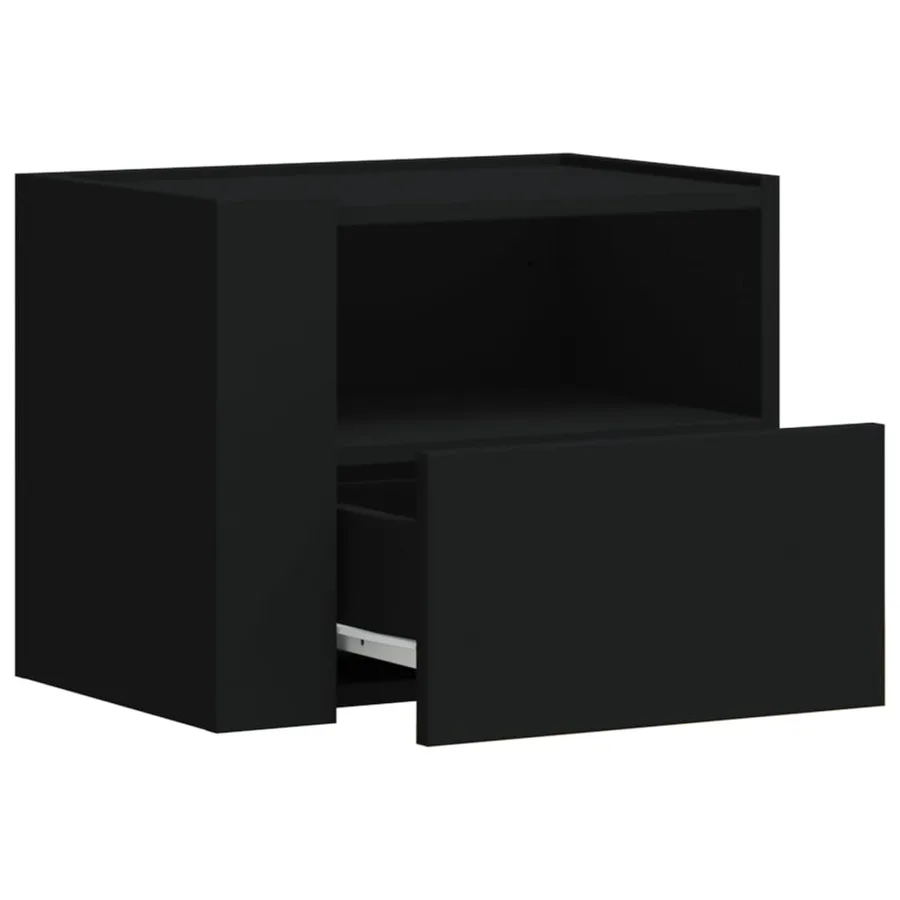 Table de chevet murale noir 45x30x35 cm - 7