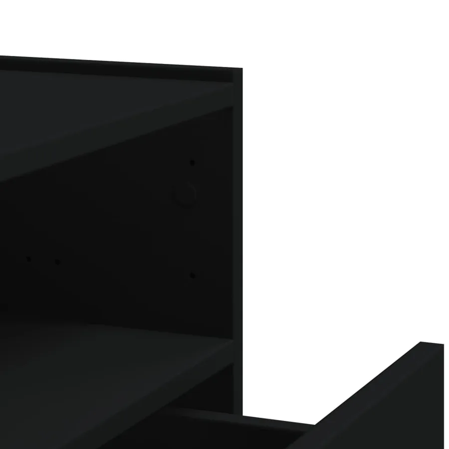 Table de chevet murale noir 45x30x35 cm - 9