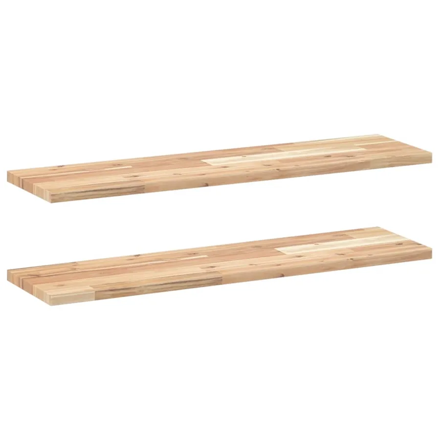 Étagères flottantes 2 pcs 100x20x2 cm acacia massif non traité - 2