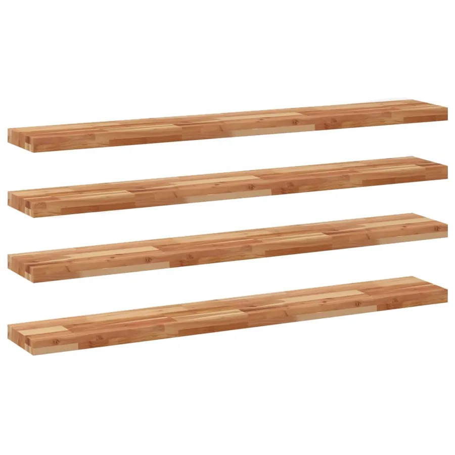 Étagères flottantes 4 pcs 120x20x4 cm acacia massif à l'huile - 2