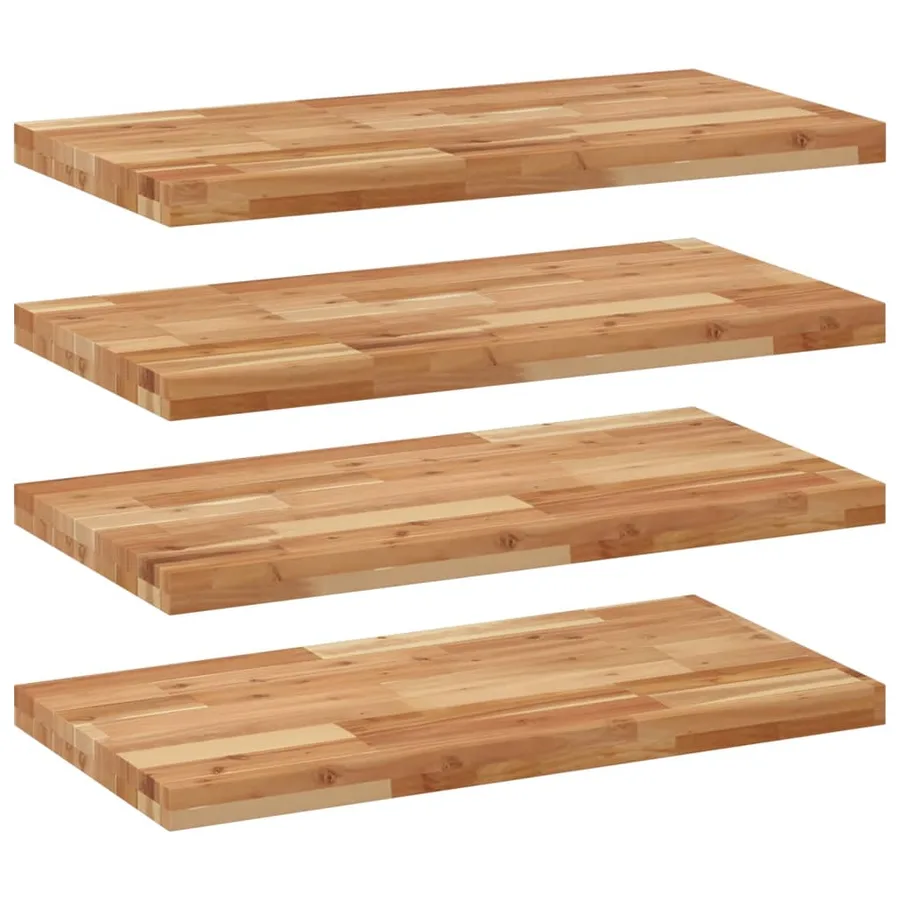 Étagères flottantes 4 pcs 80x40x4 cm acacia massif à l'huile - 2