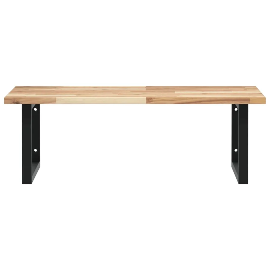 Étagère de vasque murale acier et bois massif d'acacia - 4