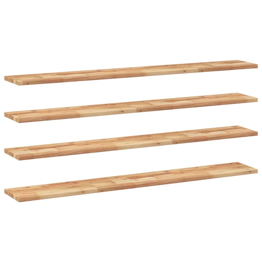 Étagères flottantes 4 pcs 120x20x2 cm acacia massif à l'huile - 2