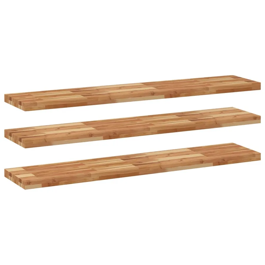 Étagères flottantes 3 pcs 140x30x4 cm acacia massif à l'huile - 2