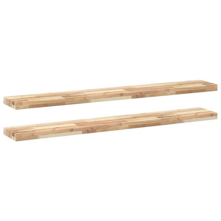 Étagères flottantes 2 pcs 120x20x4 cm acacia massif non traité - 2