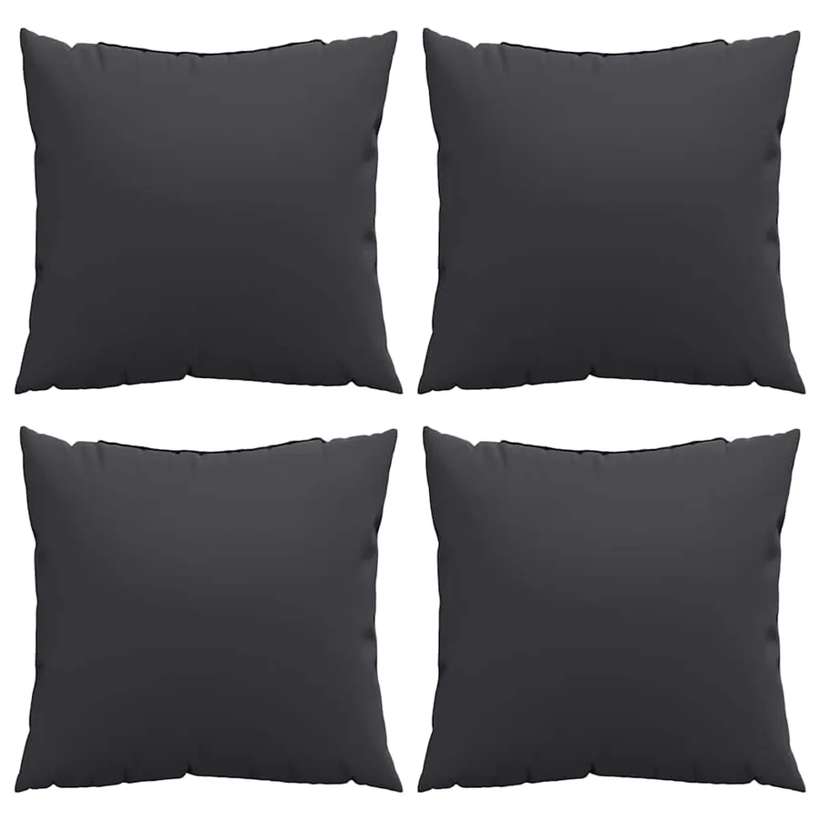 Coussins de canapé 4 pcs noir 60x60 cm tissu - 4