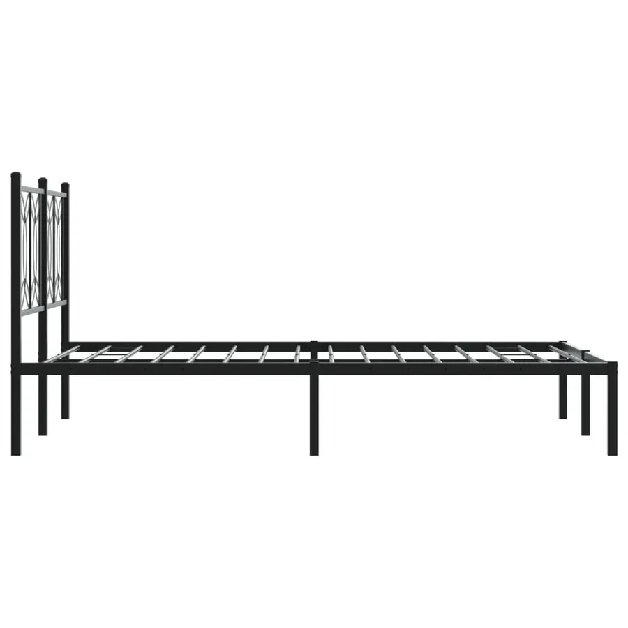 Cadre de lit métal sans matelas avec tête de lit noir 120x190cm - 5