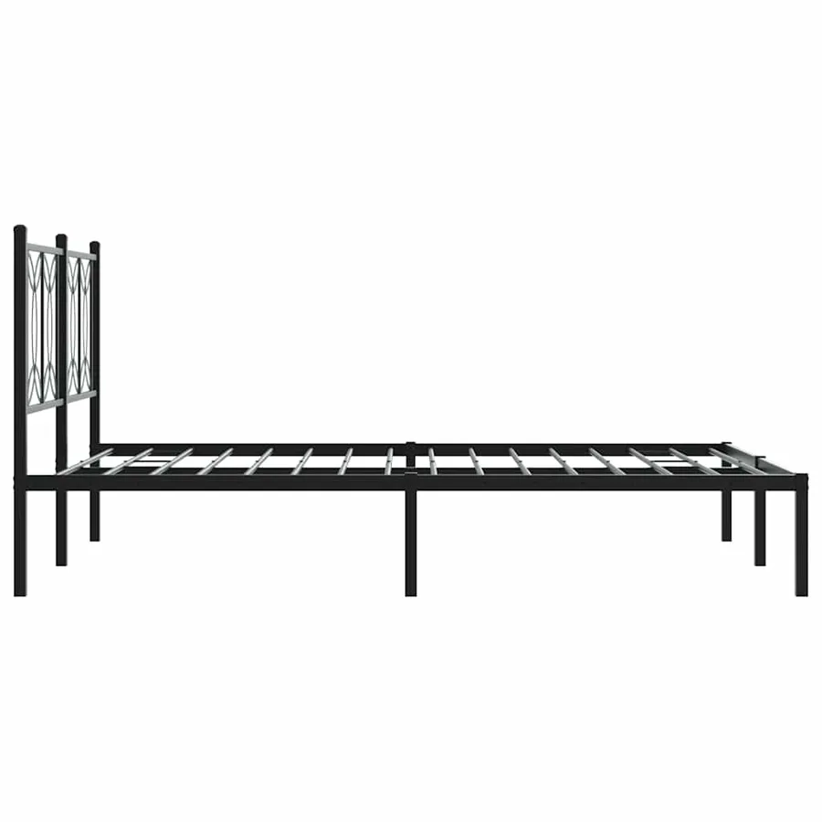 Cadre de lit métal sans matelas avec tête de lit noir 135x190cm - 5