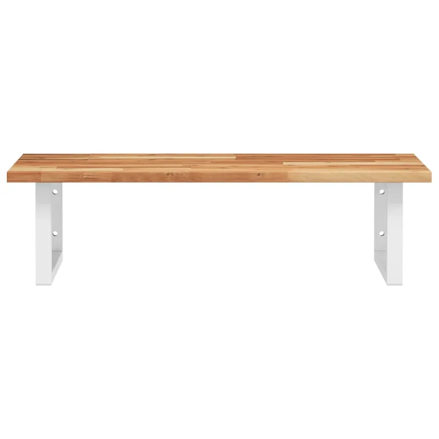 Étagère de vasque murale acier et bois massif d'acacia - 4