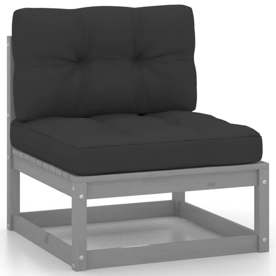 Salon de jardin 4 pcs avec coussins Bois de pin massif - 3