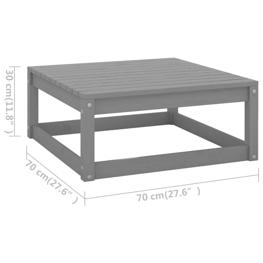 Salon de jardin 4 pcs avec coussins Bois de pin massif - 8
