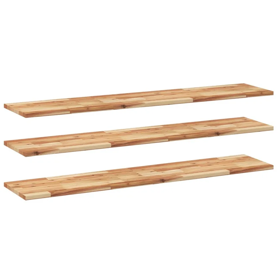 Étagères flottantes 3 pcs 160x30x2 cm acacia massif à l'huile - 2