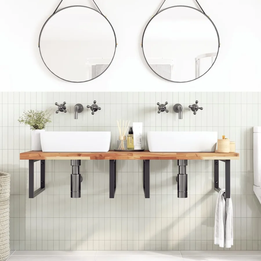 Dessus de meuble de salle de bain finition à l'huile 120x60x4cm - 2