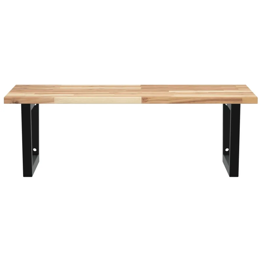 Étagère de vasque murale acier et bois massif d'acacia - 4