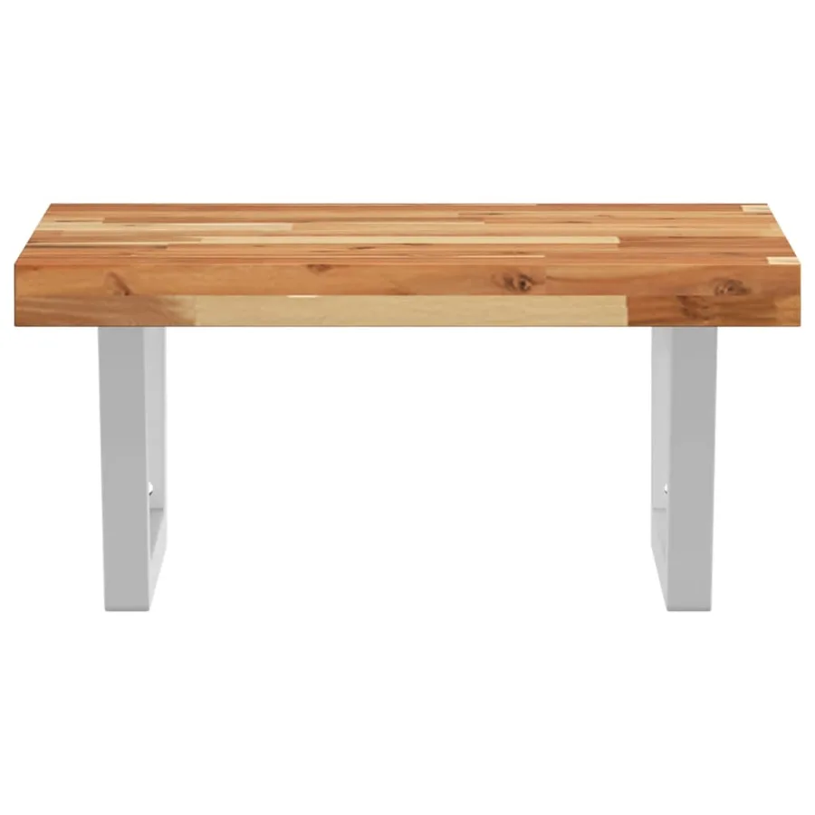 Étagère de vasque murale acier et bois massif d'acacia - 4