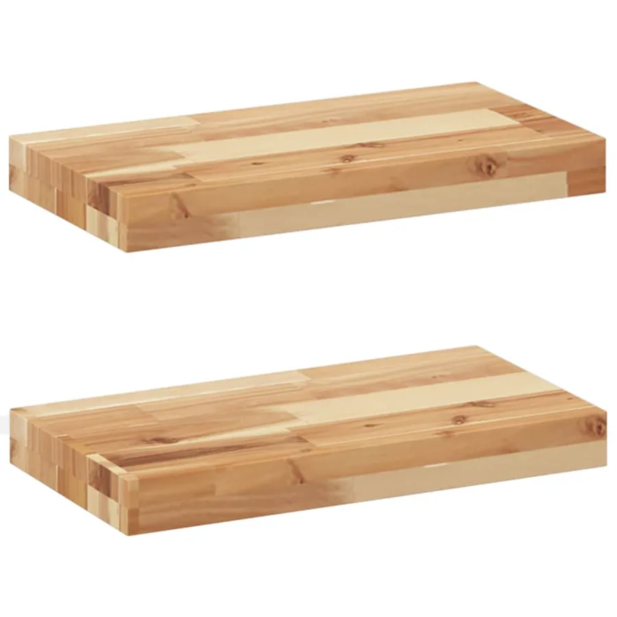 Étagères flottantes 2 pcs 60x20x4 cm acacia massif à l'huile - 2
