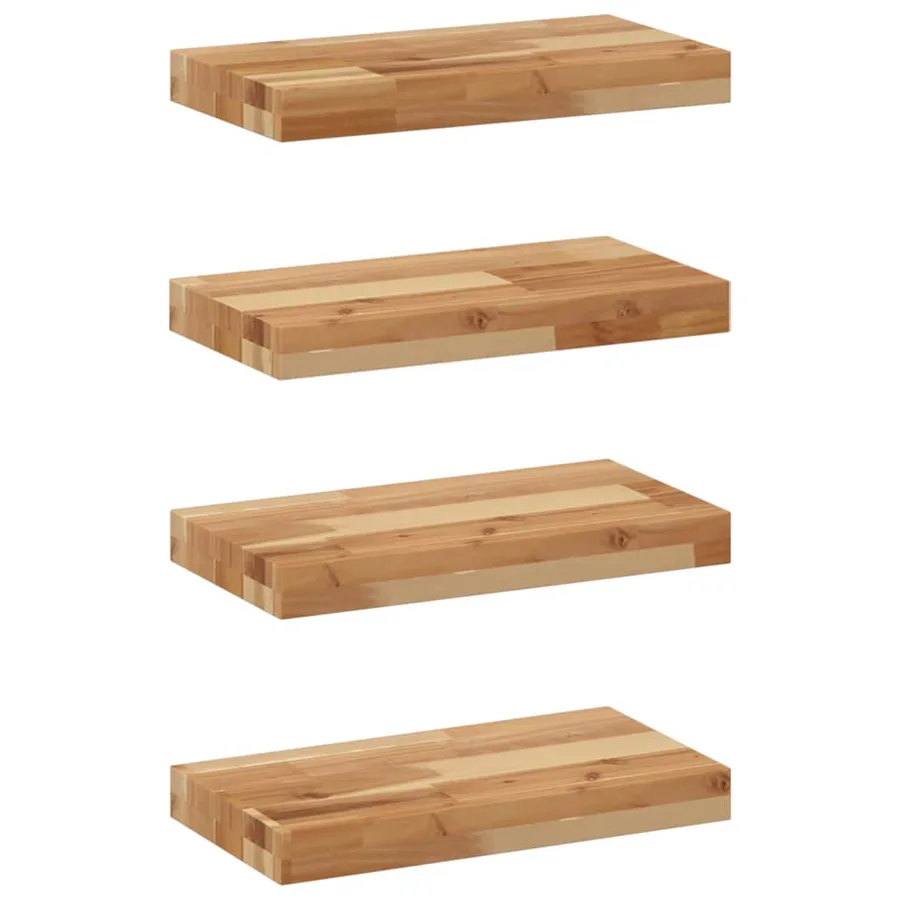 Étagères flottantes 4 pcs 60x20x4 cm acacia massif à l'huile - 2