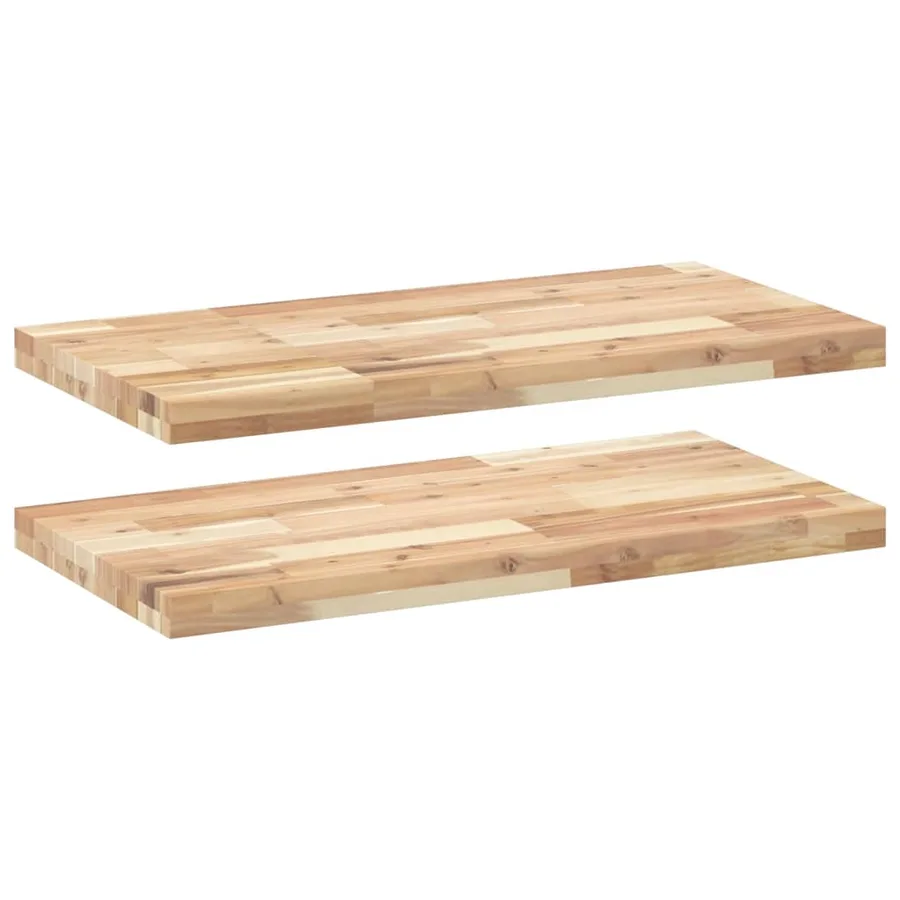 Étagères flottantes 2 pcs 60x40x4 cm acacia massif non traité - 2