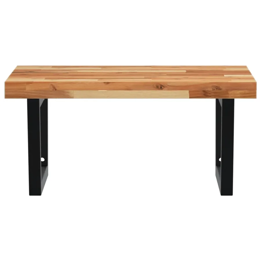 Étagère de vasque murale acier et bois massif d'acacia - 4