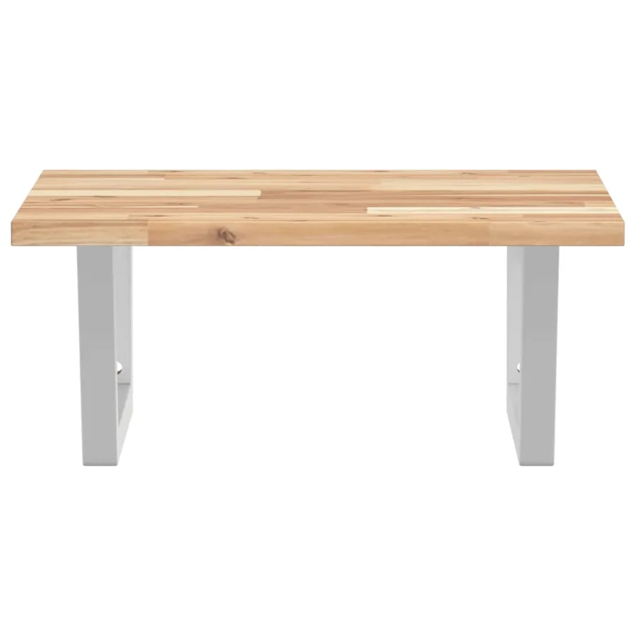 Étagère de vasque murale acier et bois massif d'acacia - 4