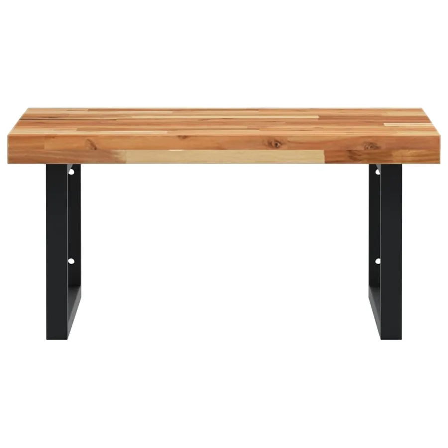 Étagère de vasque murale acier et bois massif d'acacia - 4