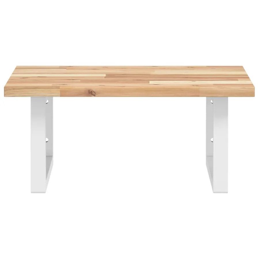 Étagère de vasque murale acier et bois massif d'acacia - 4