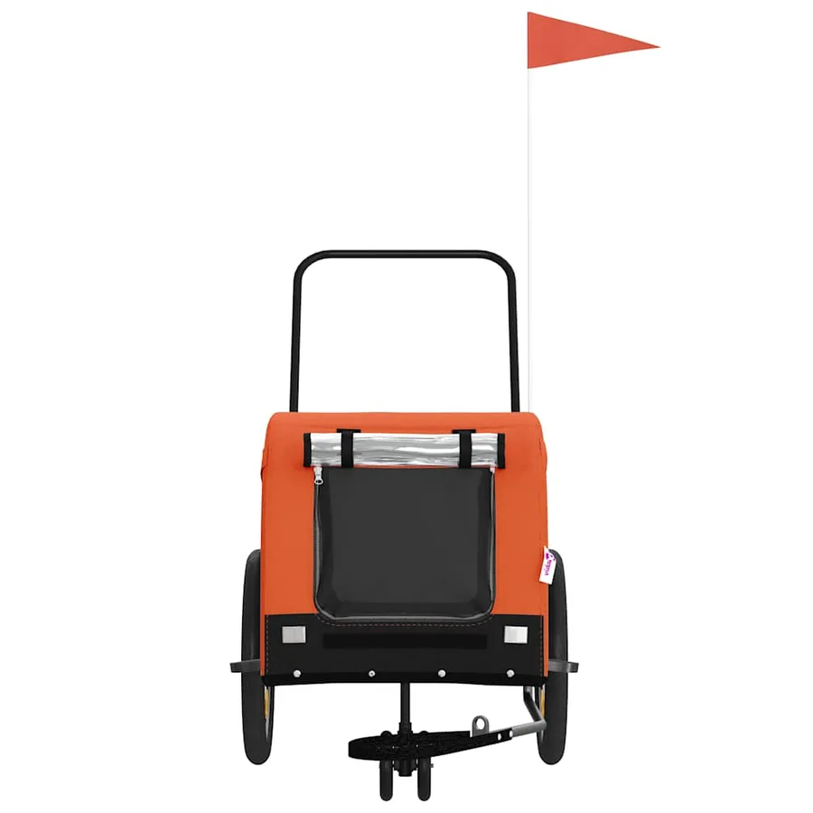 Remorque de vélo pour animaux de compagnie orange et noir - 3