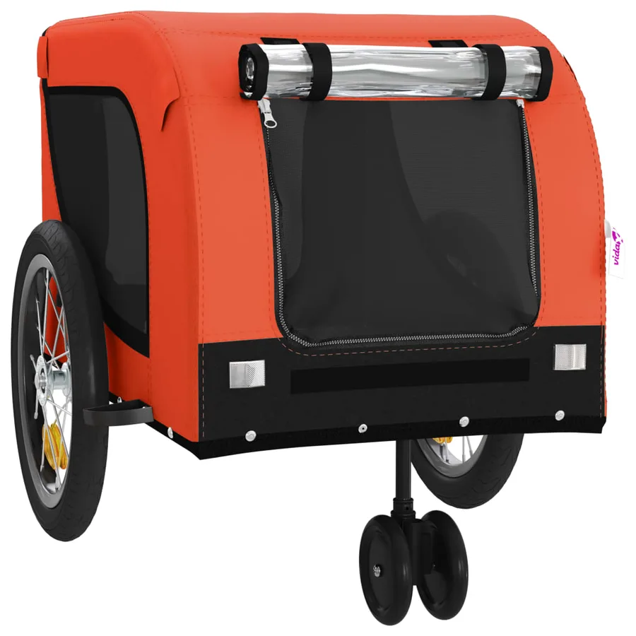 Remorque de vélo pour animaux de compagnie orange et noir - 4