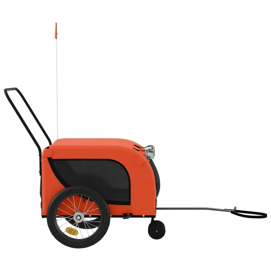 Remorque de vélo pour animaux de compagnie orange et noir - 5