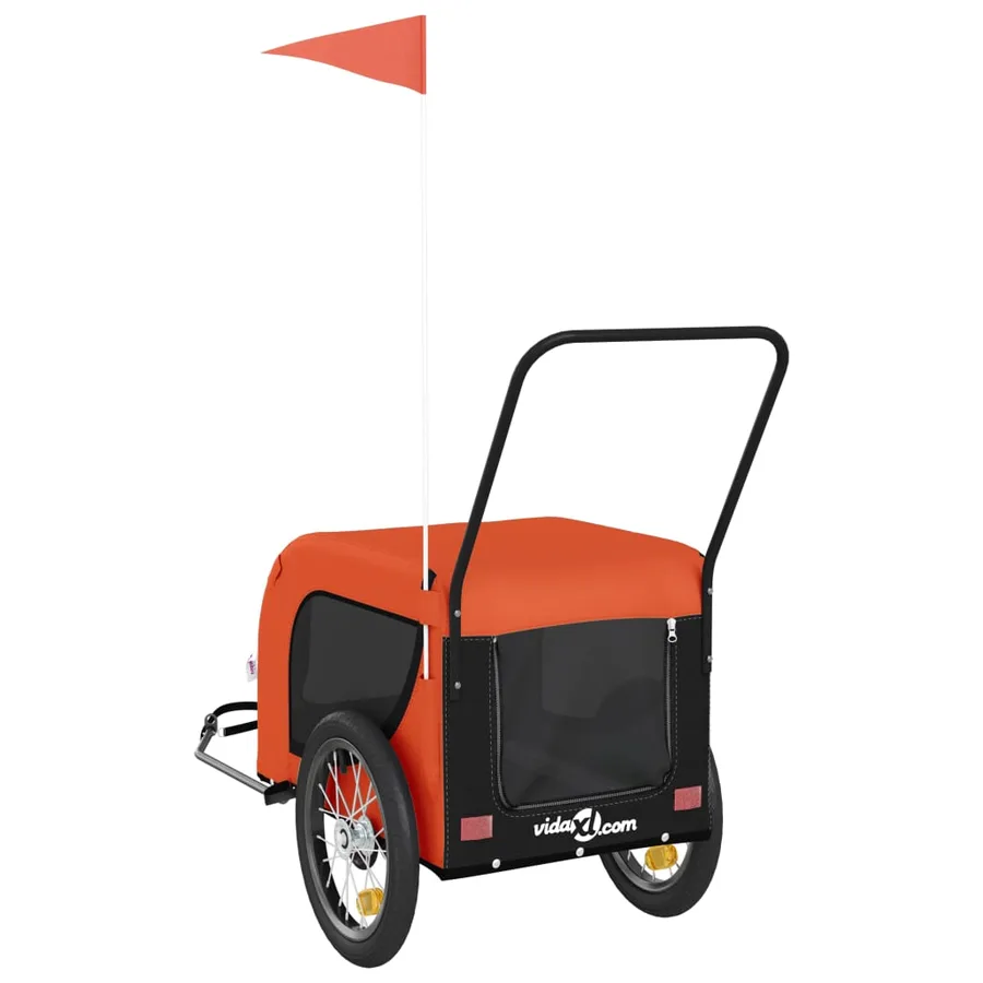 Remorque de vélo pour animaux de compagnie orange et noir - 7
